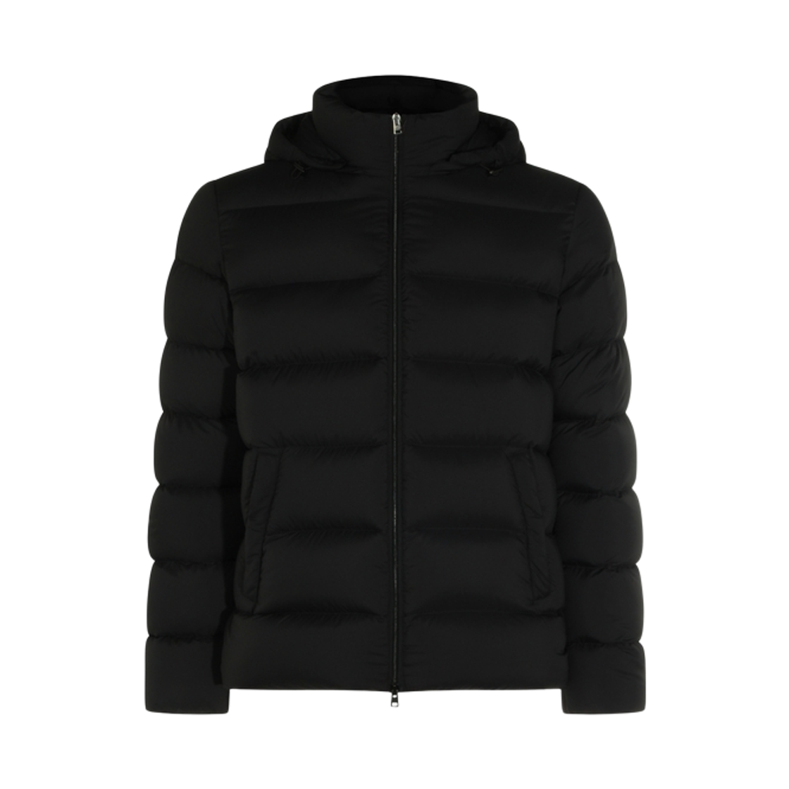 에르노 호라이즌탈 퀼티드 후드 다운 자켓 블랙(Herno Horizontal Quilted Hooded Down Jacket Black) - 1