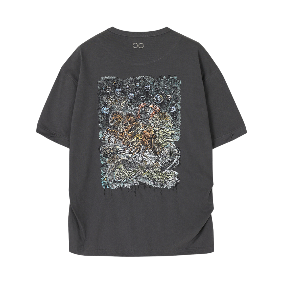 송지오 컬렉션 샤리오 엠브로이드 티셔츠 그레이(SONGZIO COLLECTION Chariot Embroidered T Shirt Grey) - 2