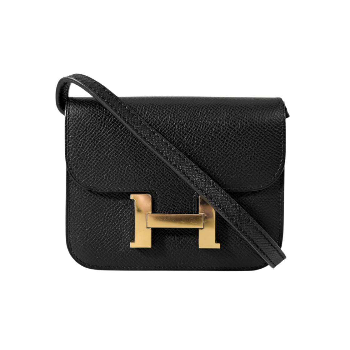 IT82MAW2QV92 Hermes Women Constance Slim Compact Wallet Belt Bag Black Noir