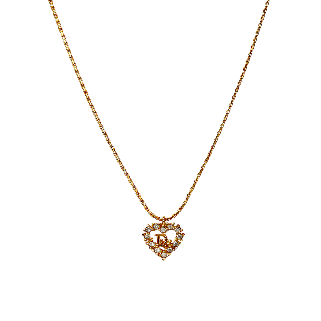 ITO75JS5EEVQ Dior Cubic Heart Oblique Gold Necklace A-B62115