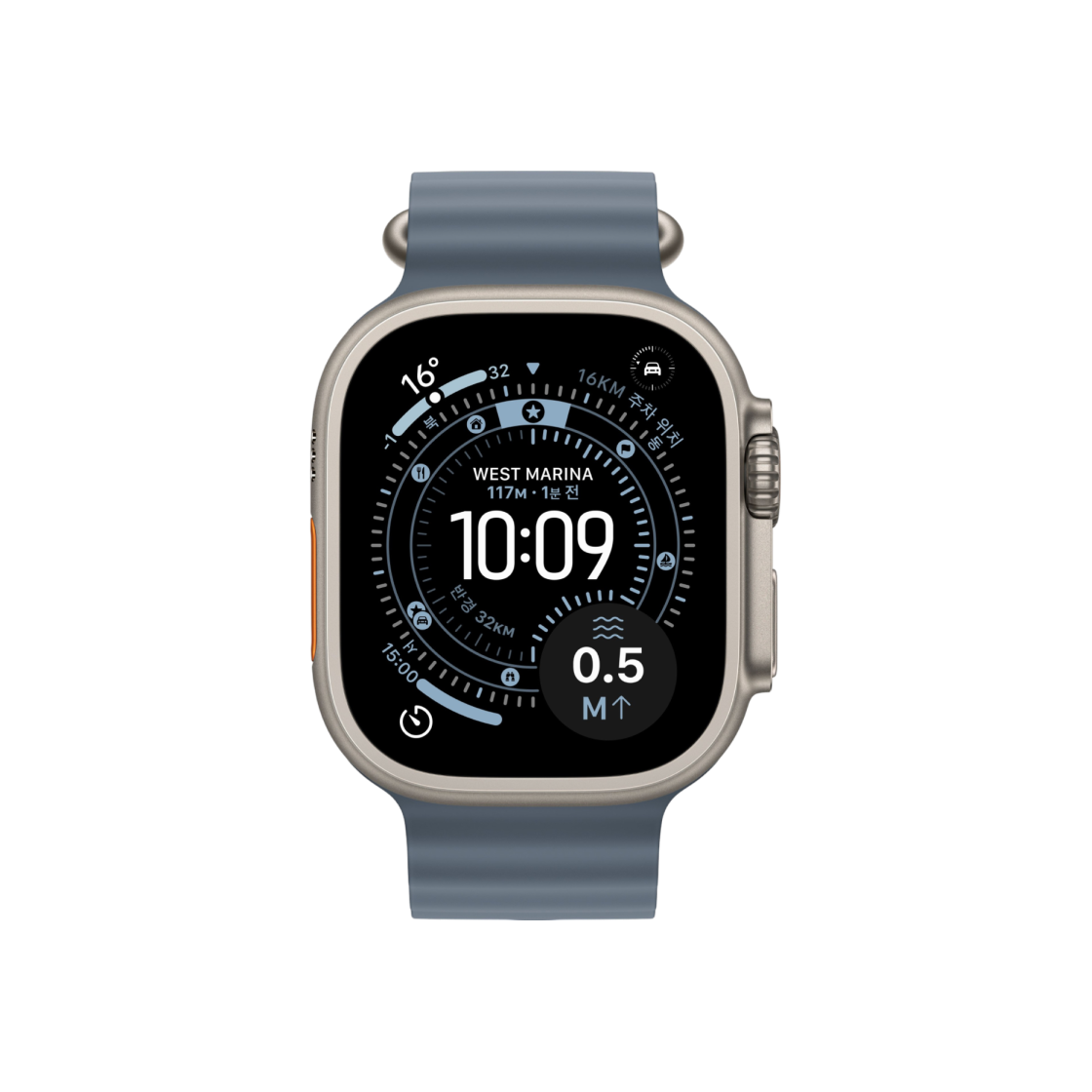 [S등급] 리퍼비시 애플워치 울트라 3 49mm 내츄럴 티타늄 케이스 오션 밴드 블루([S등급] Refurbished Apple Watch Ultra 3 49mm Natural Titanium Case with Ocean Band Blue)