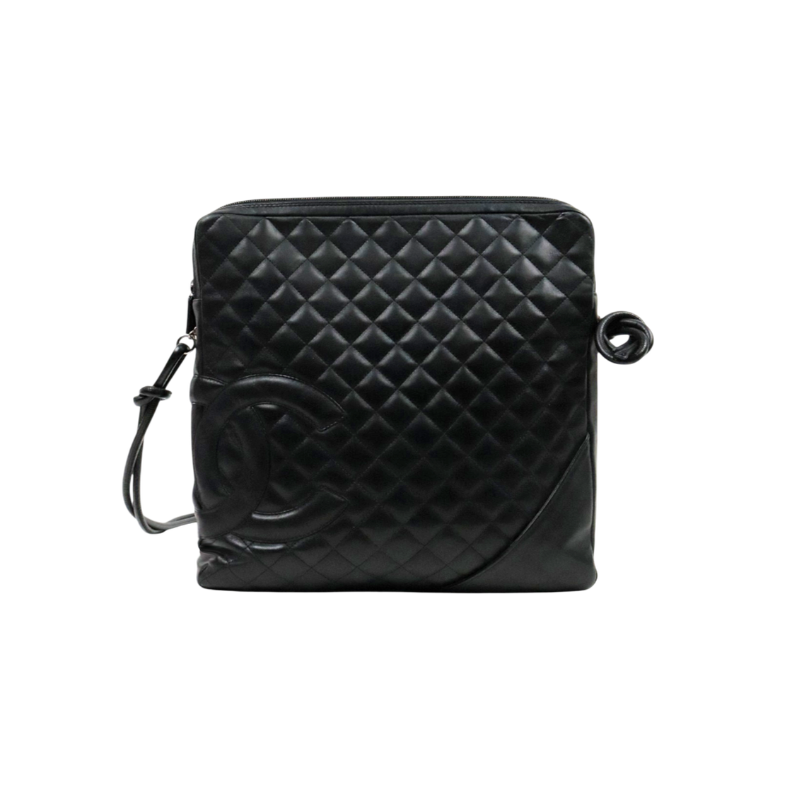 IT64BKGC39AJ Chanel Black Leather Cambon Shoulder Bag C-A63866