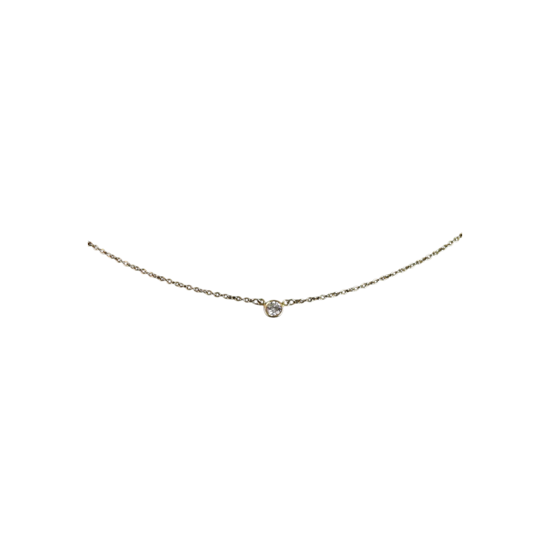 IT2GF4CCWRS5 Tiffany Elsa Peretti Diamond by the Yard Single Pendant Necklace 18K Yellow Gold