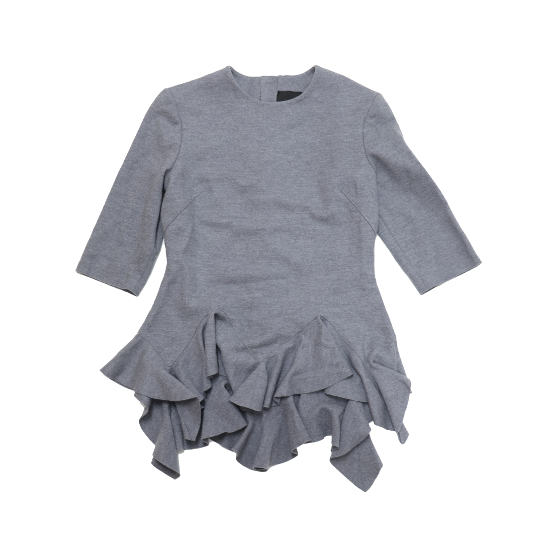 지방시 러플 드레스 울 그레이(Givenchy Ruffle Dress in Wool Gray)
