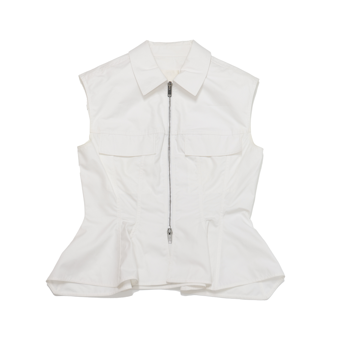 지방시 집업 셔츠 코튼 화이트(Givenchy Zip Up Shirt in Cotton White)