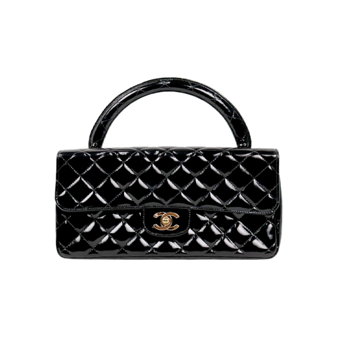 IT586594GFTB Chanel Black Patent Top Handle Tote Bag A-A62222T