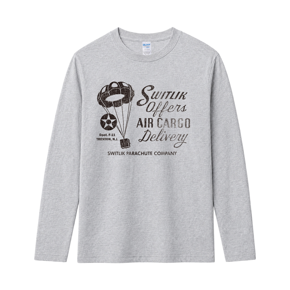 76400_Gray Gildan X Vintage Collection AIR CARGO Long Sleeve T-Shirt Grey
