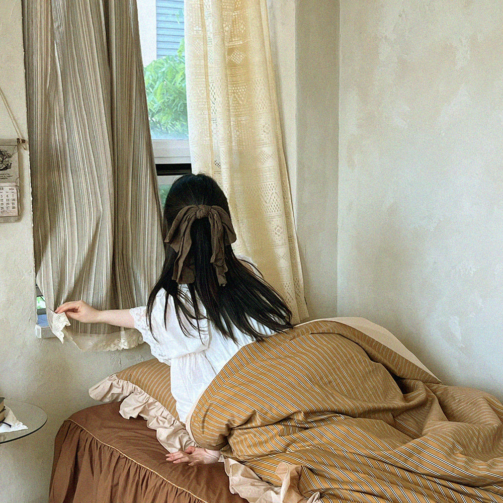 바닐라 브리즈 빈티지 레이스 뜨개 커튼 145x230cm(MUSEONGHWA Vanilla Breeze vintage lace crochet curtains 145x230cm) - 3