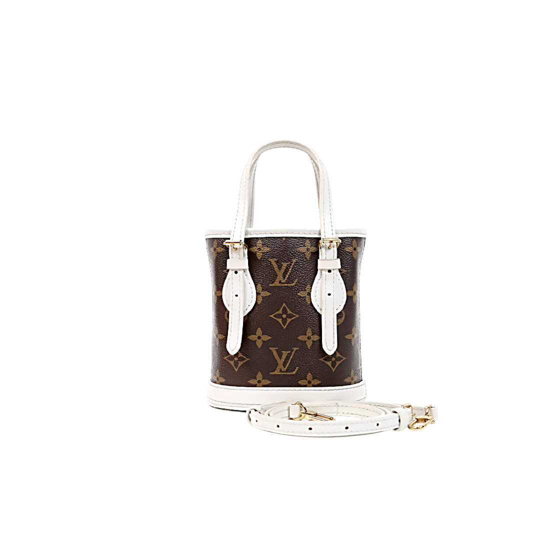 ITJ3WTNQF2C2 Louis Vuitton Monogram White Nano Bucket Bag C-A64161