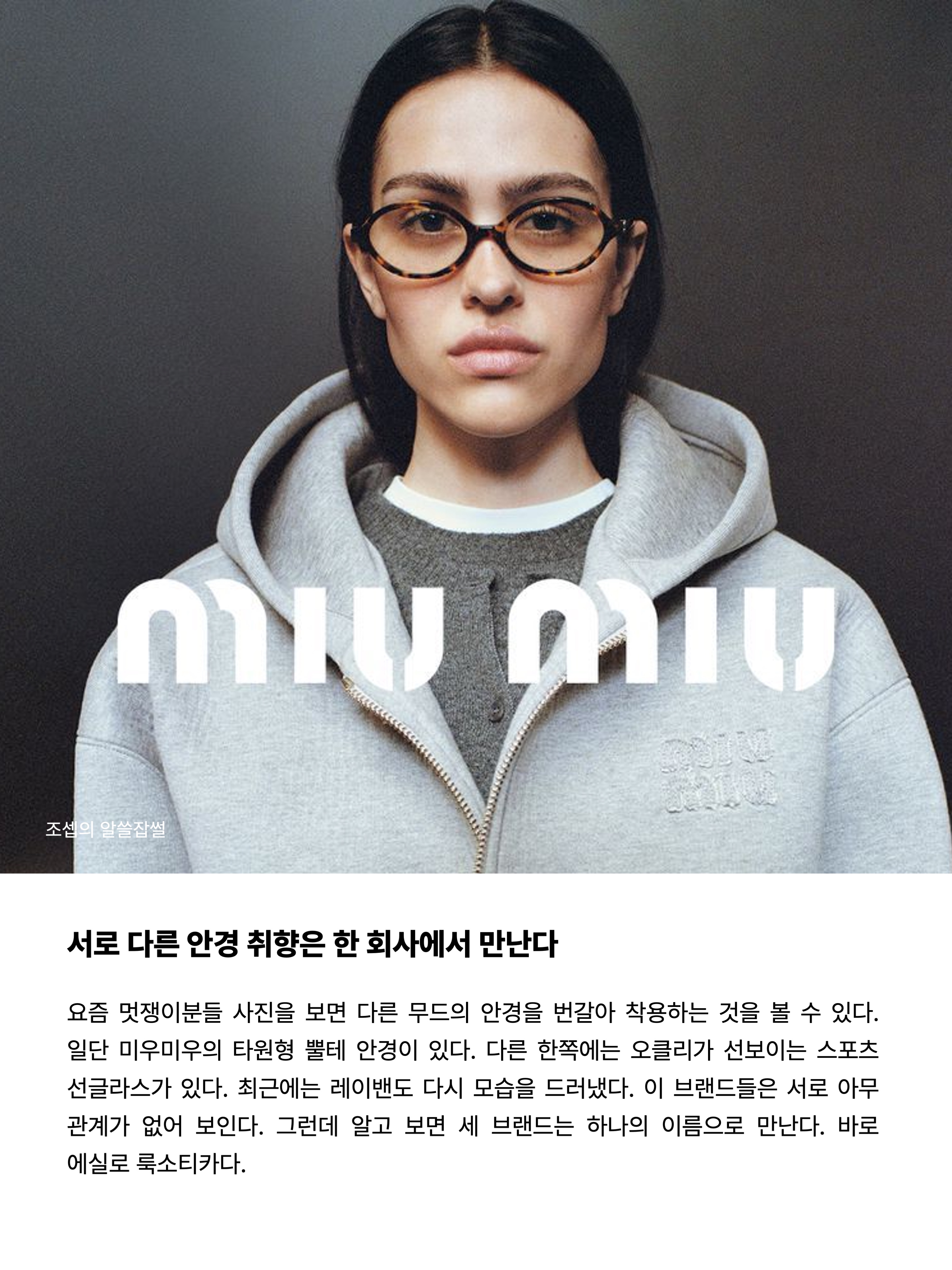 Ray-Ban Meta Blayzer Optics Gen 2 Matte Black Frame Clear Lense Universal Fit, (W) Miu Miu Regard Sunglasses Blue Lenses Honey Tortoiseshell Acetate Standard fit 착용 스타일 - 2