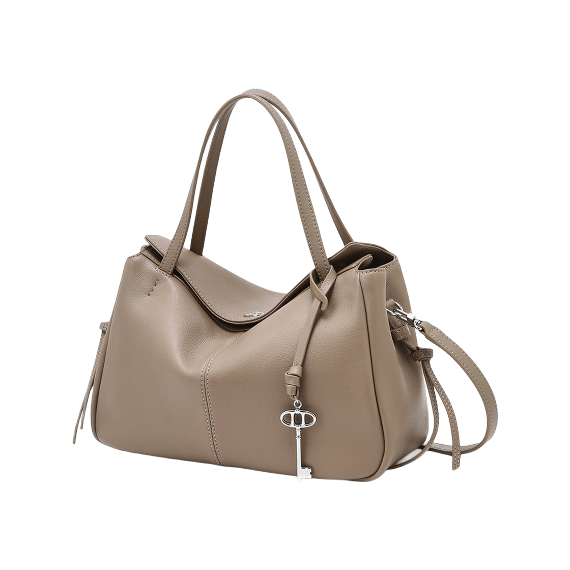AABA6F281I3 Athe Vanessabruno Acc Demain Taupe Beige Leather Demain Tote Bag S Dark Beige