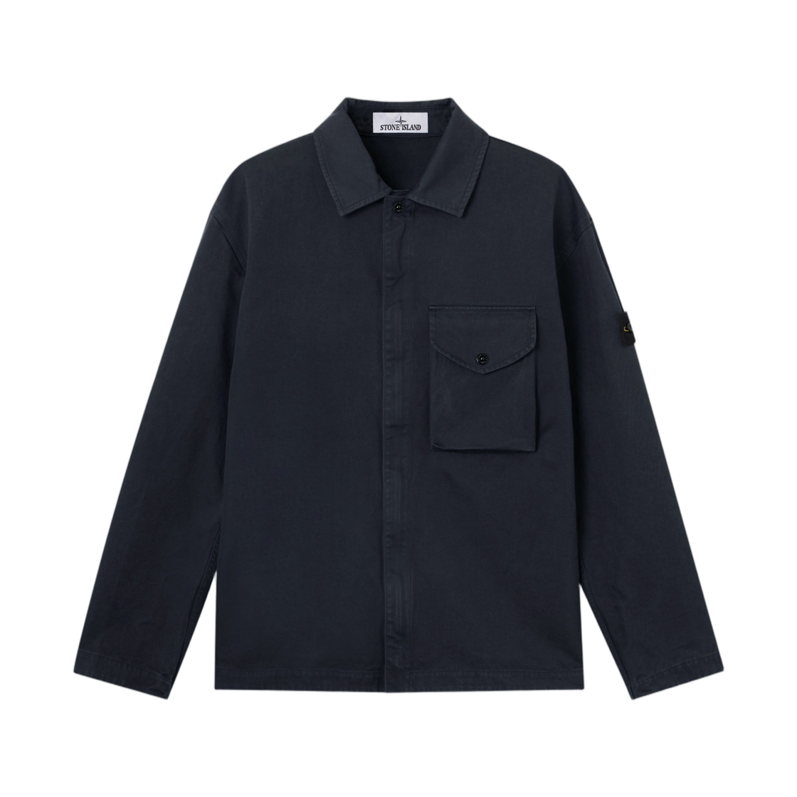 L2S1512000-01S0404-V002A Stone Island 1200001 Dense Cotton Twill-TC Comfort-Fit Zip-Up Overshirt with Chest Pocket Navy - 26FW