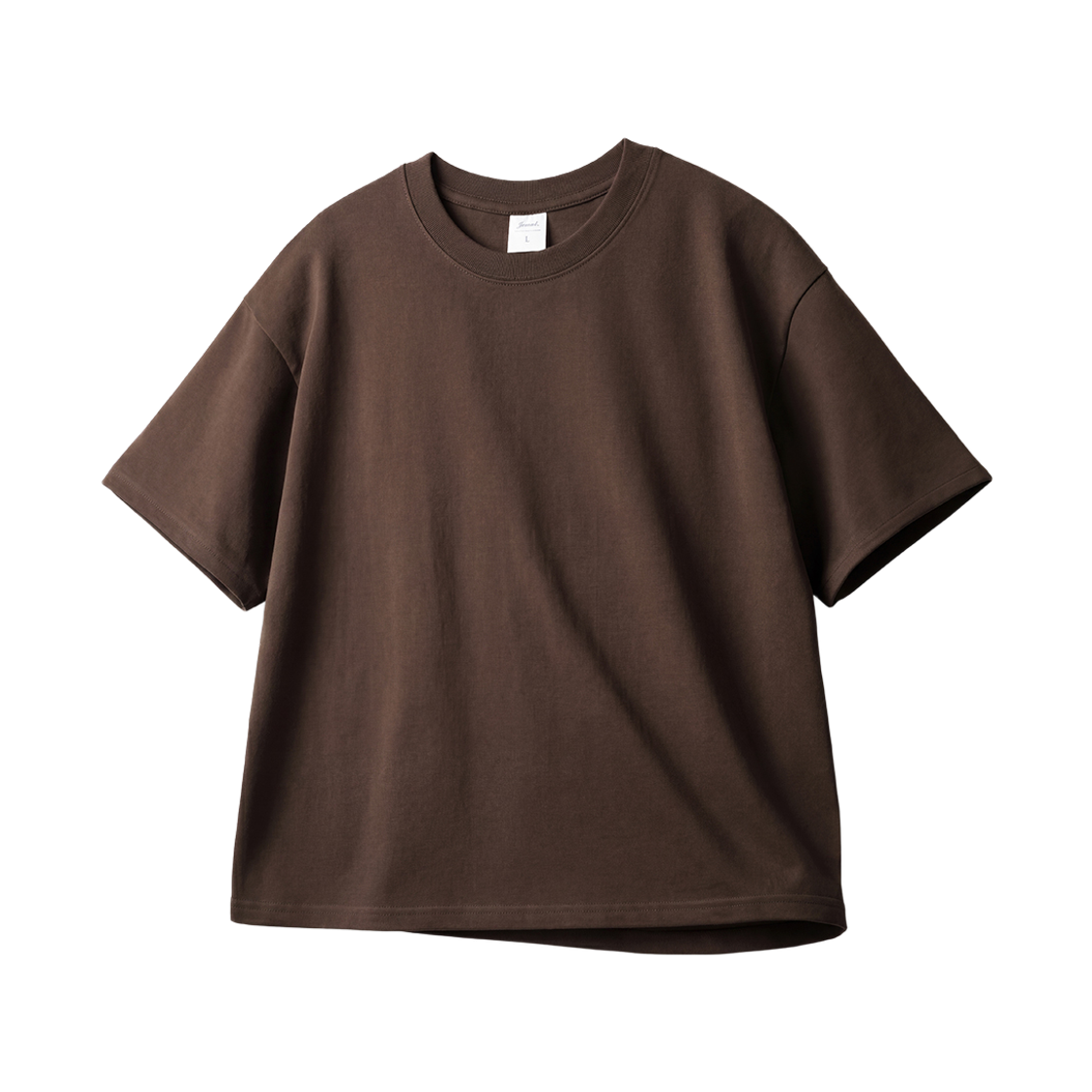 KJST2709_brown_291 JEMUT Mens Crop Silket Short Sleeve brown KJST2709