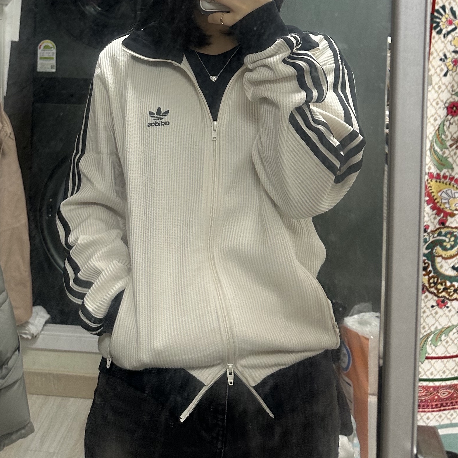 Adidas Waffle Beckenbauer Track Top Wonder White - KR Sizing 착용 스타일