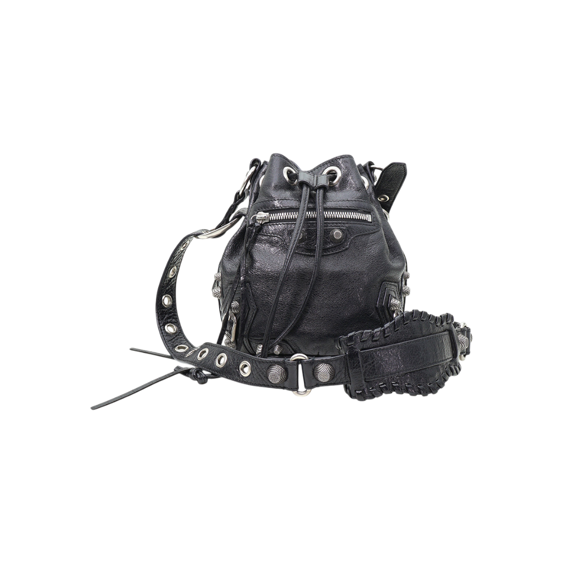ITJMADUUUKFM Balenciaga Le Cagole Bucket Shoulder Bag Black Calfskin