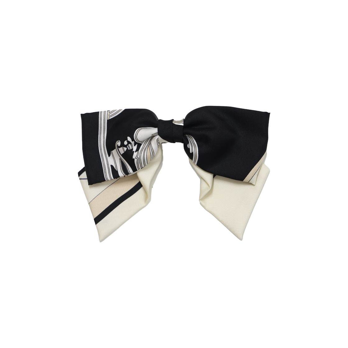 ITG96238VIV9 Hermes H231022G Ex Libris Gnel Hair Clip Silk Noir
