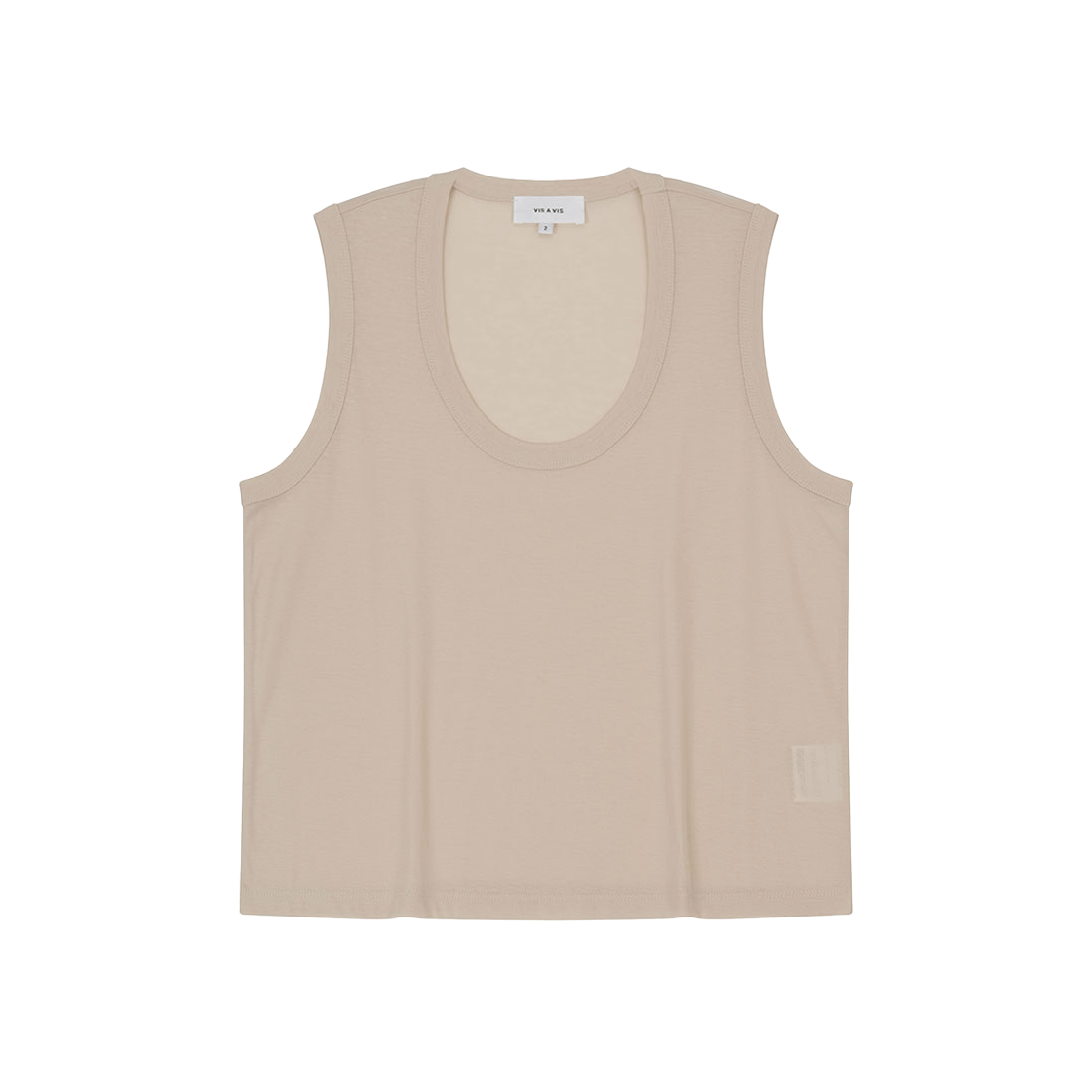 비자비 유넥 슬리브리스 탑 베이지(VIS A VIS U-Neck Sleeveless Top Beige)