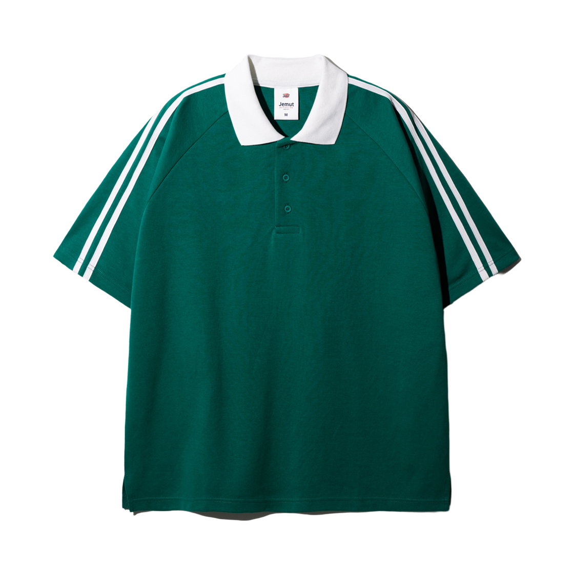 OYST2559_green_29 JEMUT Forward Overfit Collar Short T-Shirts Green OYST2559