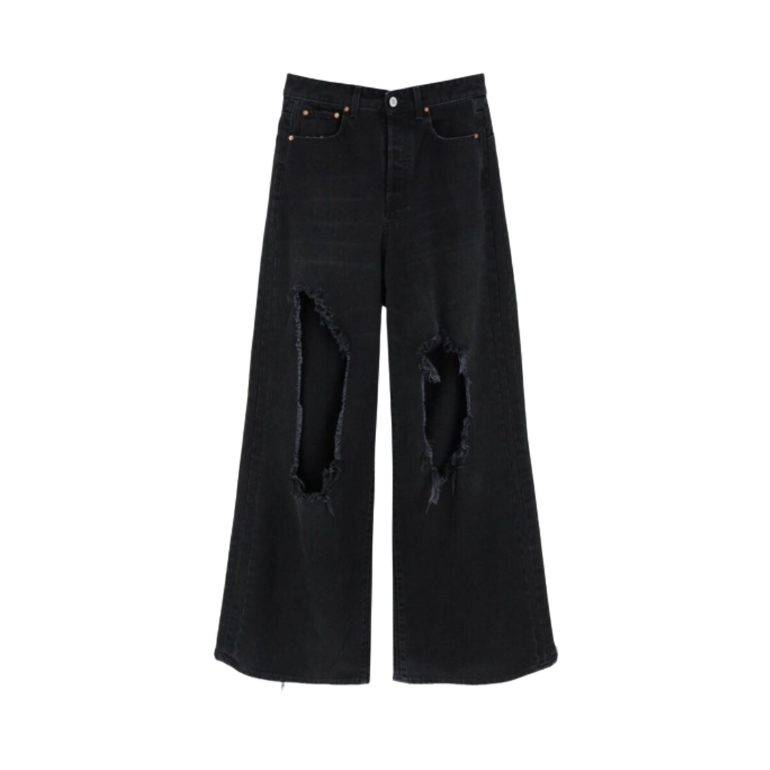 UA53PA750B Vetements Big Shape Destoryed Washing Jeans Black