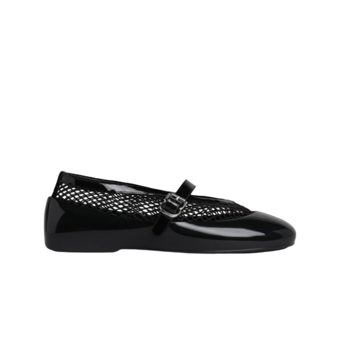 (W) 알라이아 피쉬넷 발레 플랫 블랙((W) Alaia Fishnet Ballet Flats Black) - 1