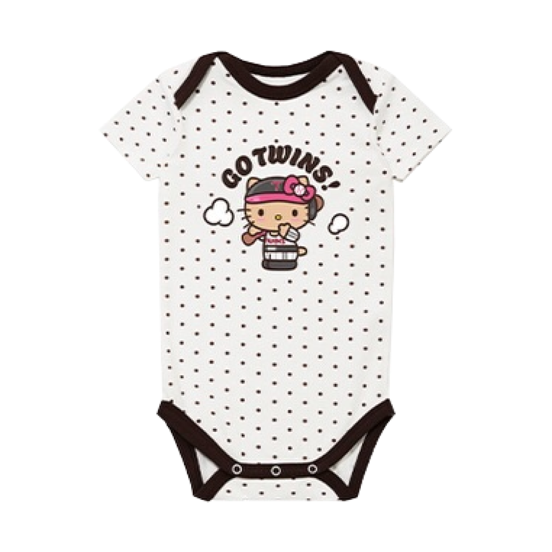 (키즈) LG 트윈스 x 태닝 헬로 키티 베이비 바디수트 화이트((Kids) LG Twins x Tanning Hello Kitty Baby Bodysuit White)
