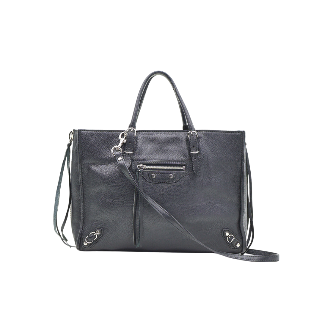 IT7T9RR95LB6 Balenciaga Black Calfskin Small Papier A6 Zip Around Bag