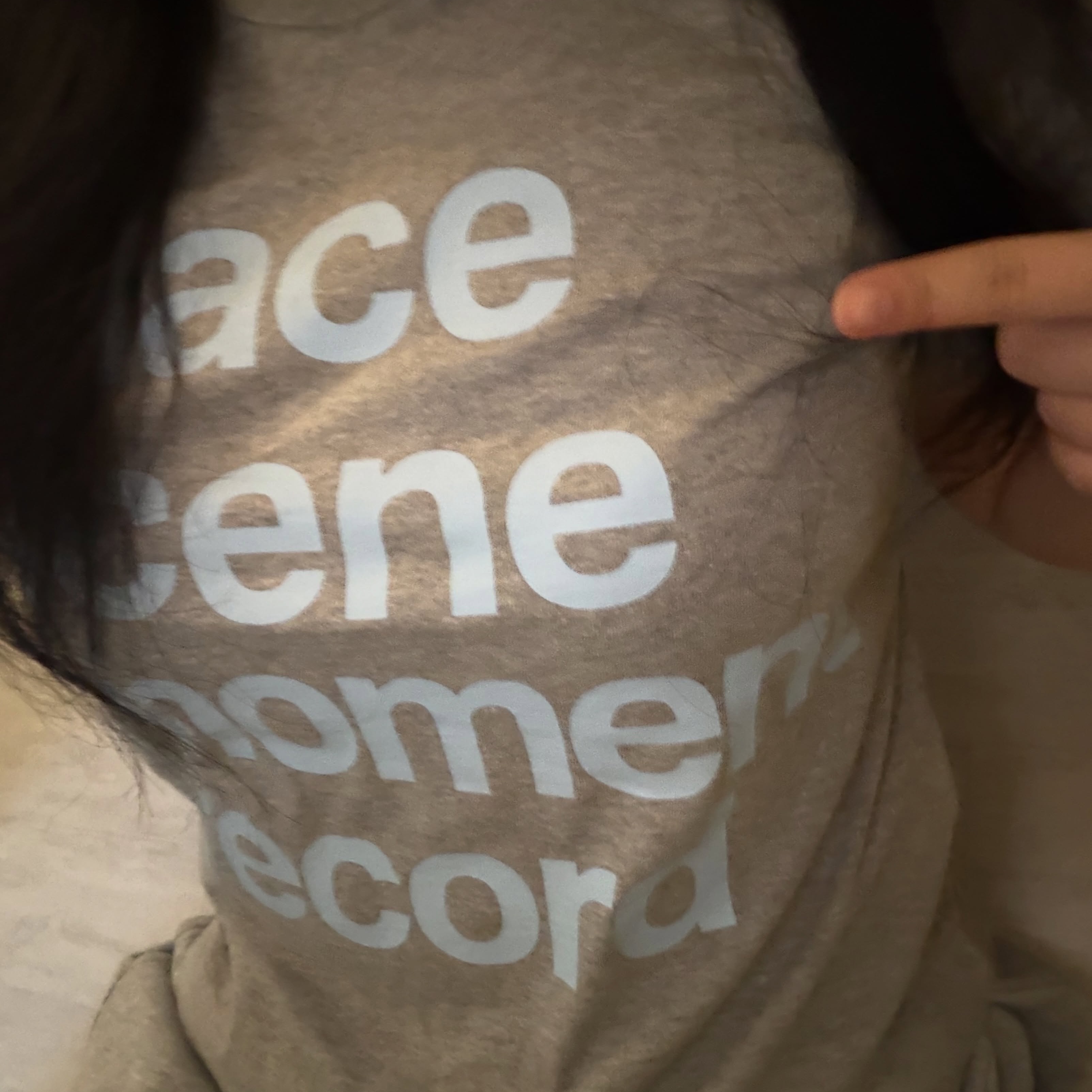 SLOW RECORD HOUSE Archive Typo T-Shirt Grey 착용 스타일 - 2