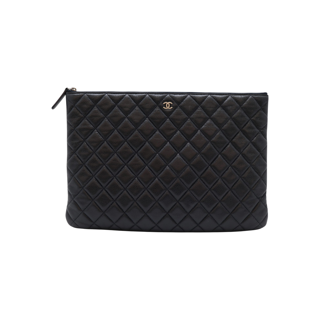 IT9JQLWVBTCH Chanel Classic Large Caviar Clutch 21 Series