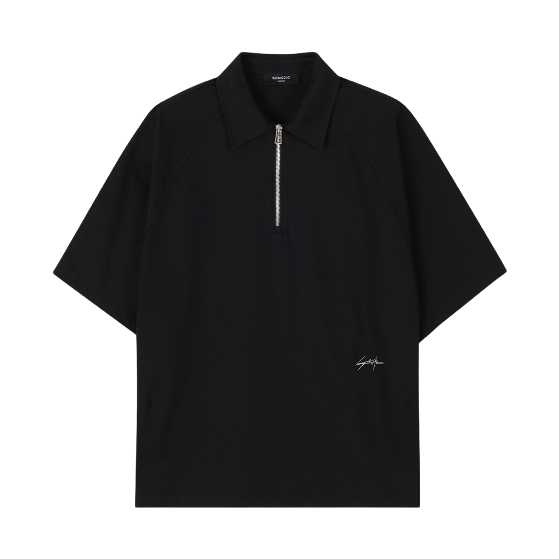 SI5TS552BK SONGZIO HOMME Painted Collared T Shirt Black