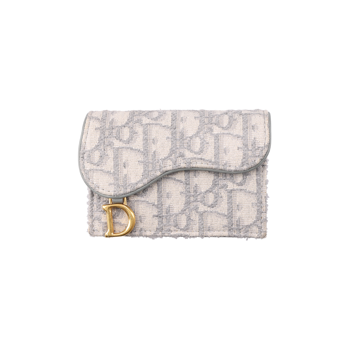 IT35LDKRRO4B Dior S5611CTZQ Saddle Bloom Card Wallet in Dior Oblique Jacquard Gray