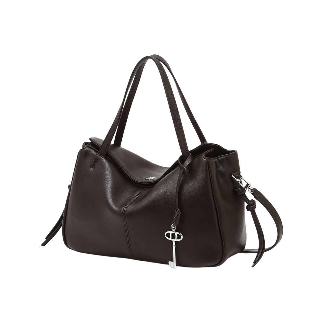 AABA6F281W3 Athe Vanessabruno Acc Demain Dark Brown Leather Demain Tote Bag S Dark Brown
