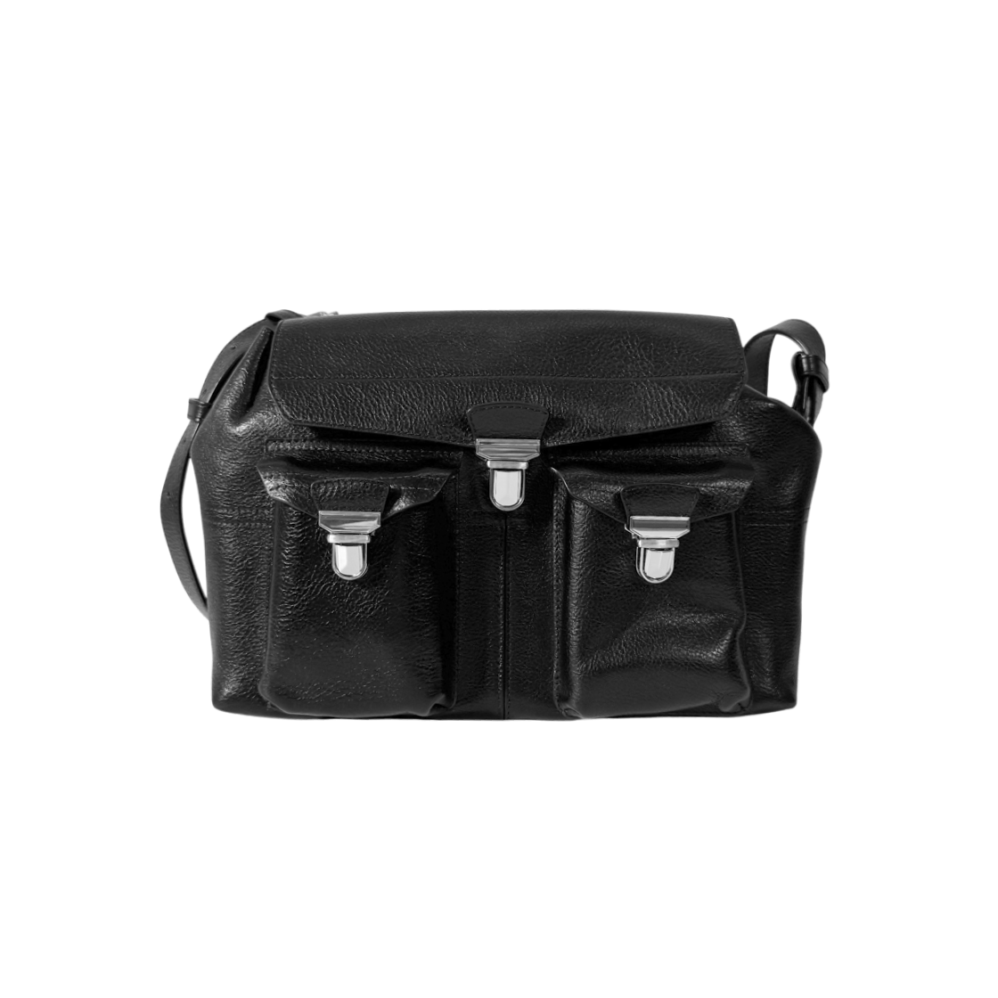 ITARADQKNAJE Lemaire Glossy Vegetable Leather Gear Bag Medium Espresso BG0096