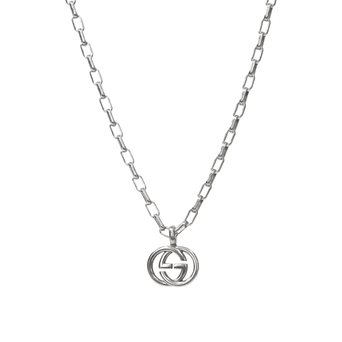 ITMIJFLAW5ML Gucci Interlocking G Silver Necklace A-B61536