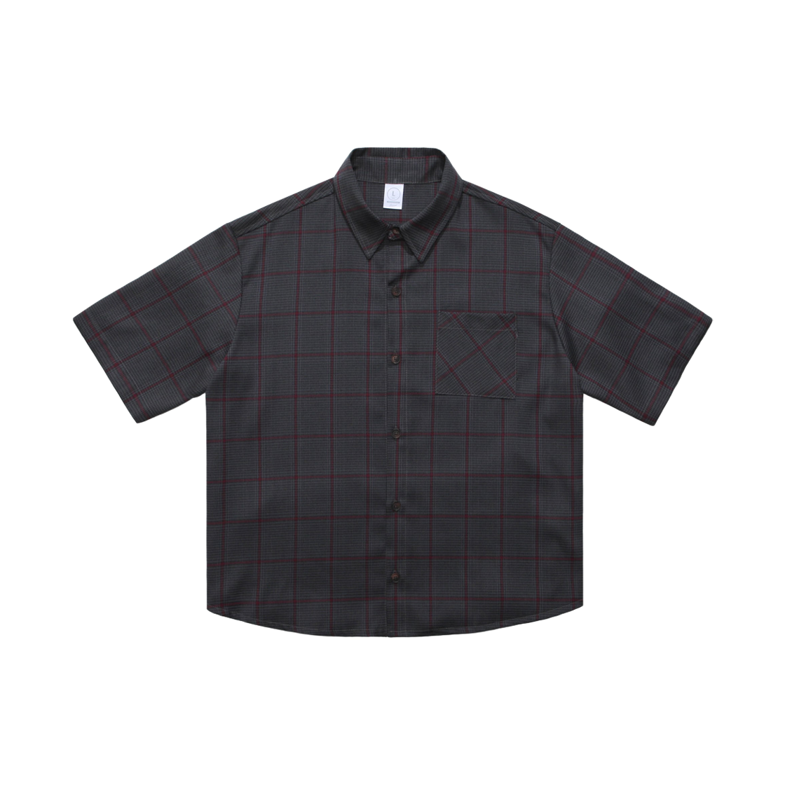 HSSS2207_charcoal JEMUT Hound Tooth Check Shirts Charcoal HSSS2207