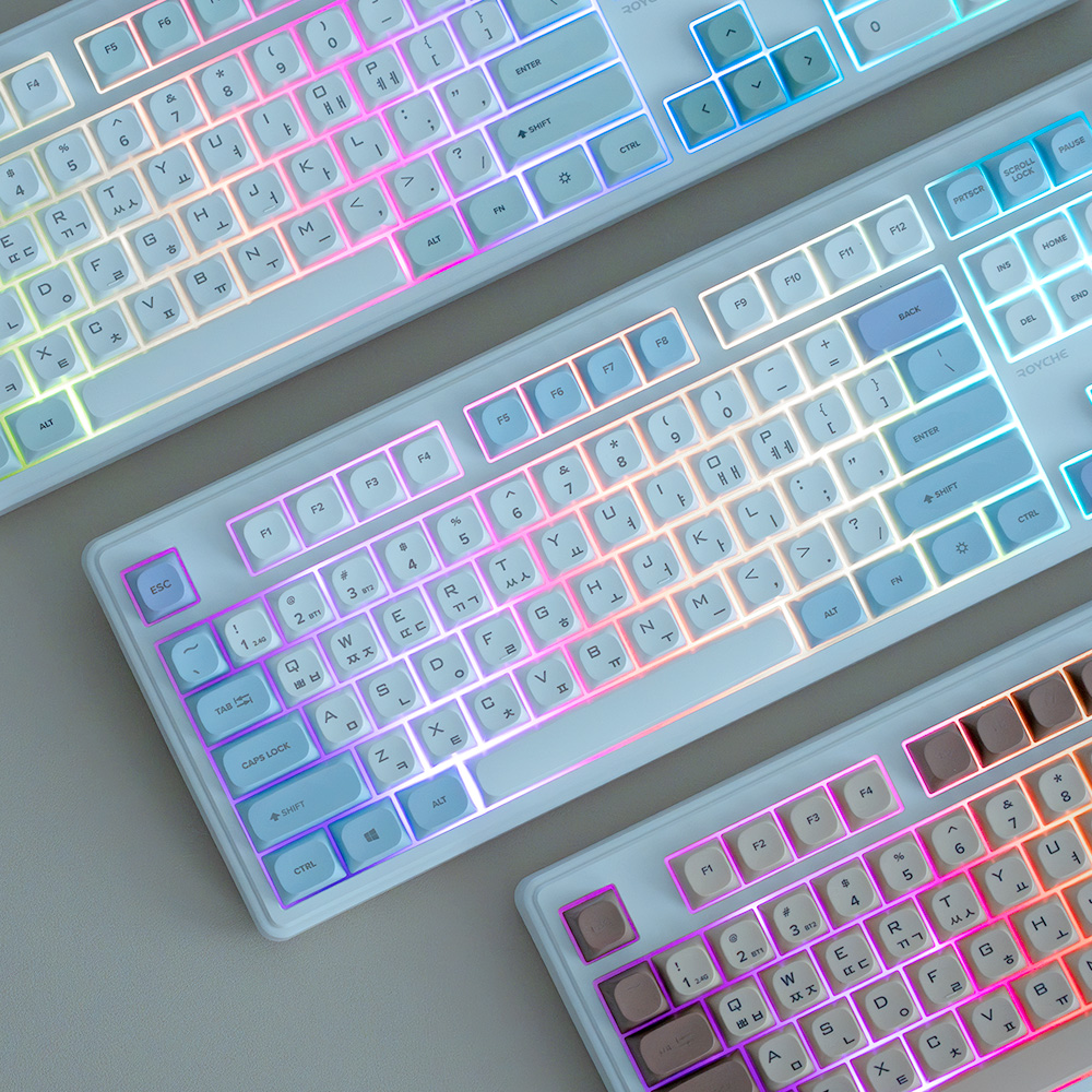 로이체 충전식 저소음 RGB 풀배열 멀티페어링 블루투스 무선 키보드(Royche Rechargeable Silent RGB Full Size Multi-Pairing Bluetooth Wireless Keyboard) - 5