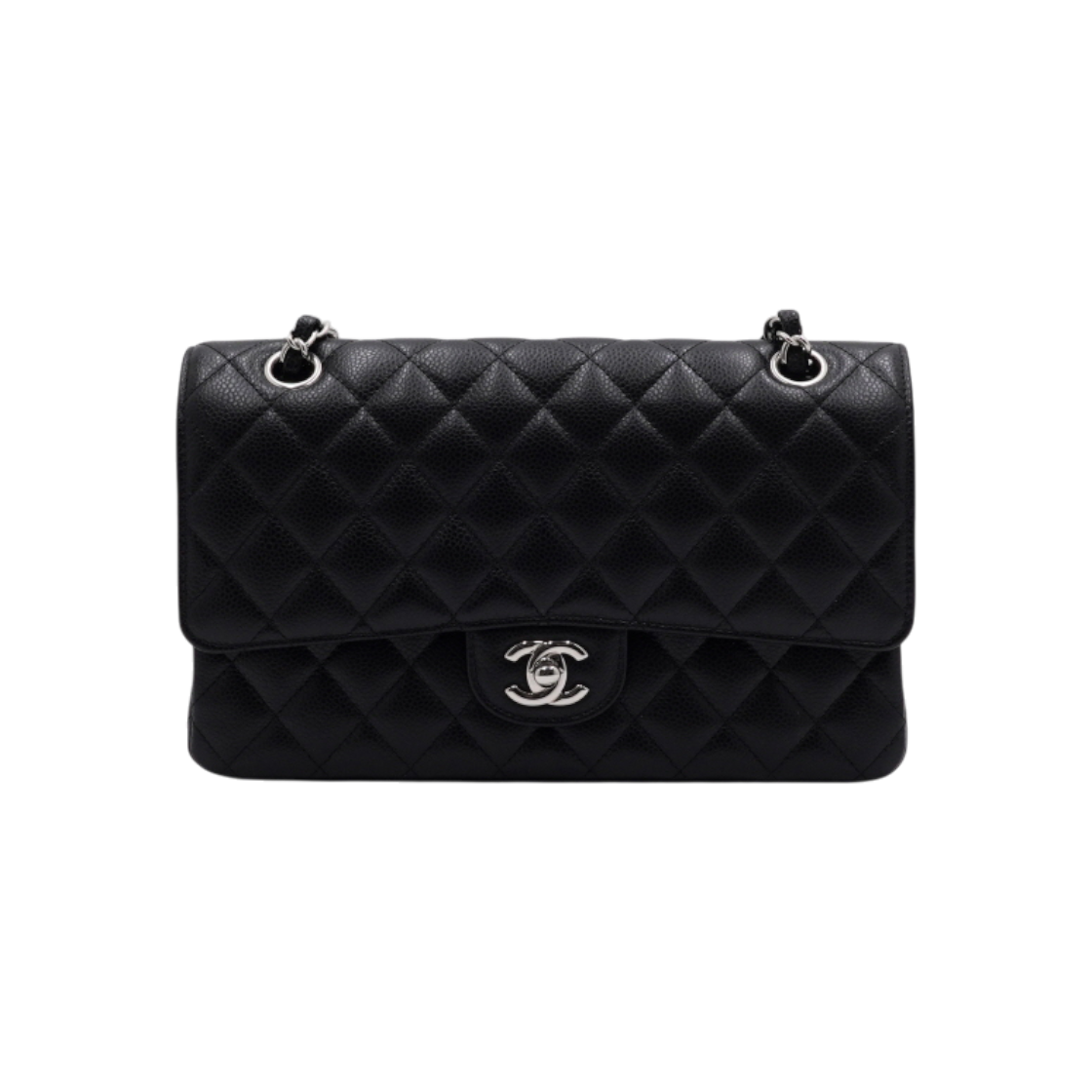 IT2ANR8DWKGR Chanel A01112 Black Caviar Classic Medium Shoulder Bag