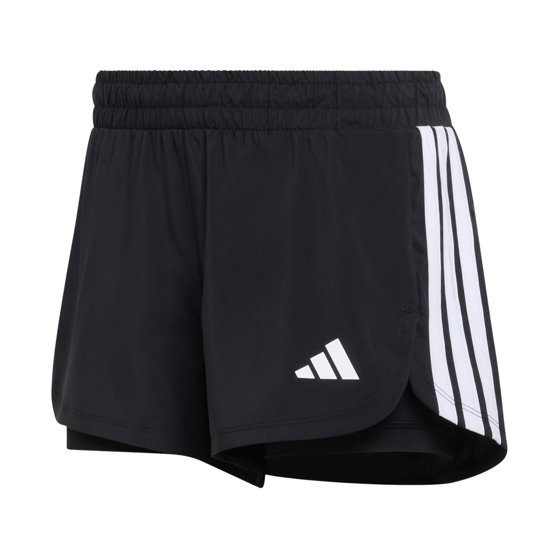 KD9742 (W) Adidas Pacer Workout Woven 2-in-1 Shorts Black - US Sizing