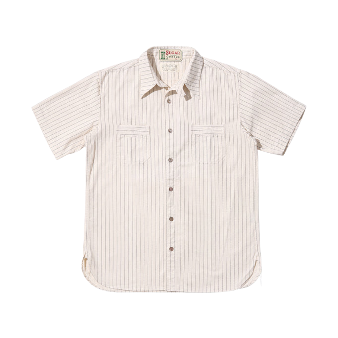 슈카 케인 픽션 로맨스 8.5 oz. 와바시 스트라이프 워크 셔츠 화이트(Sugar Cane Fiction Romance 8.5 oz. Wabash Stripe Work Shirt White) - 1