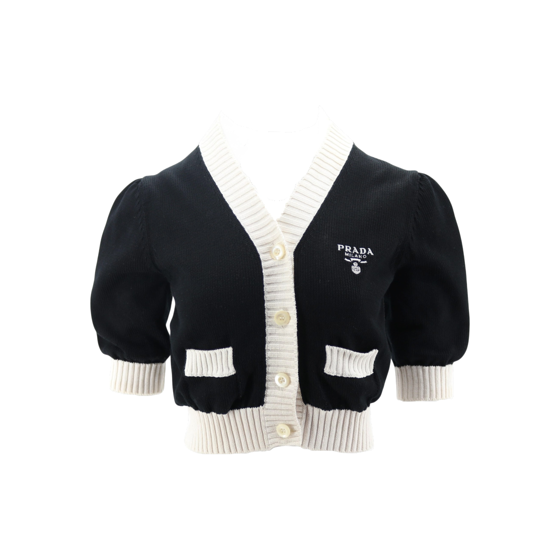 IT7KH4HMKQT7 Prada P25I04 Cropped Cotton Cardigan