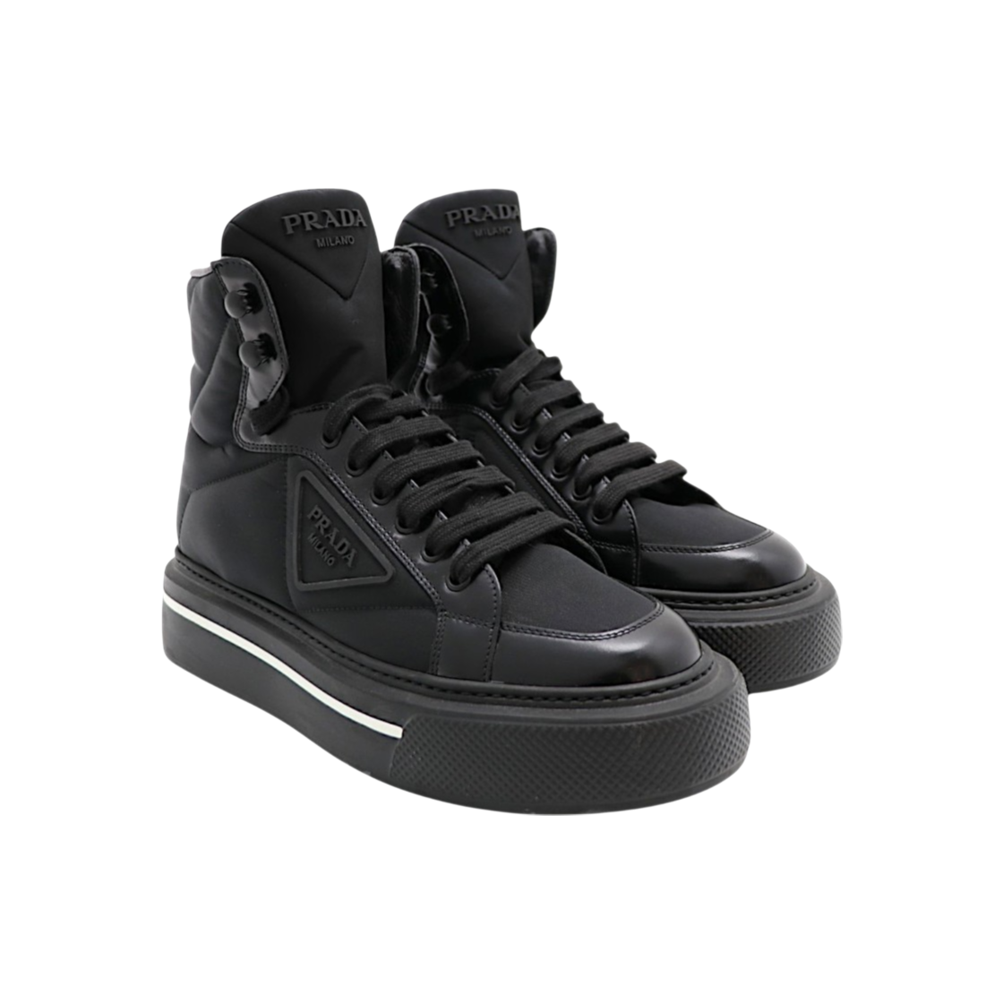 ITMM7UUC7N99 Prada Quilted High-Top Sneakers 2TG183