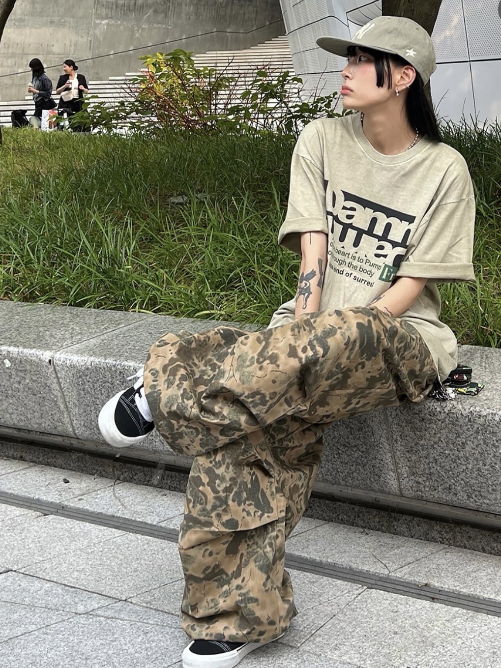 Aoiro 6-Panel Bone A/N Cap Olive, BAPE Baby Milo Mirror Card Holder Keychain Green Black 착용 스타일 - 2