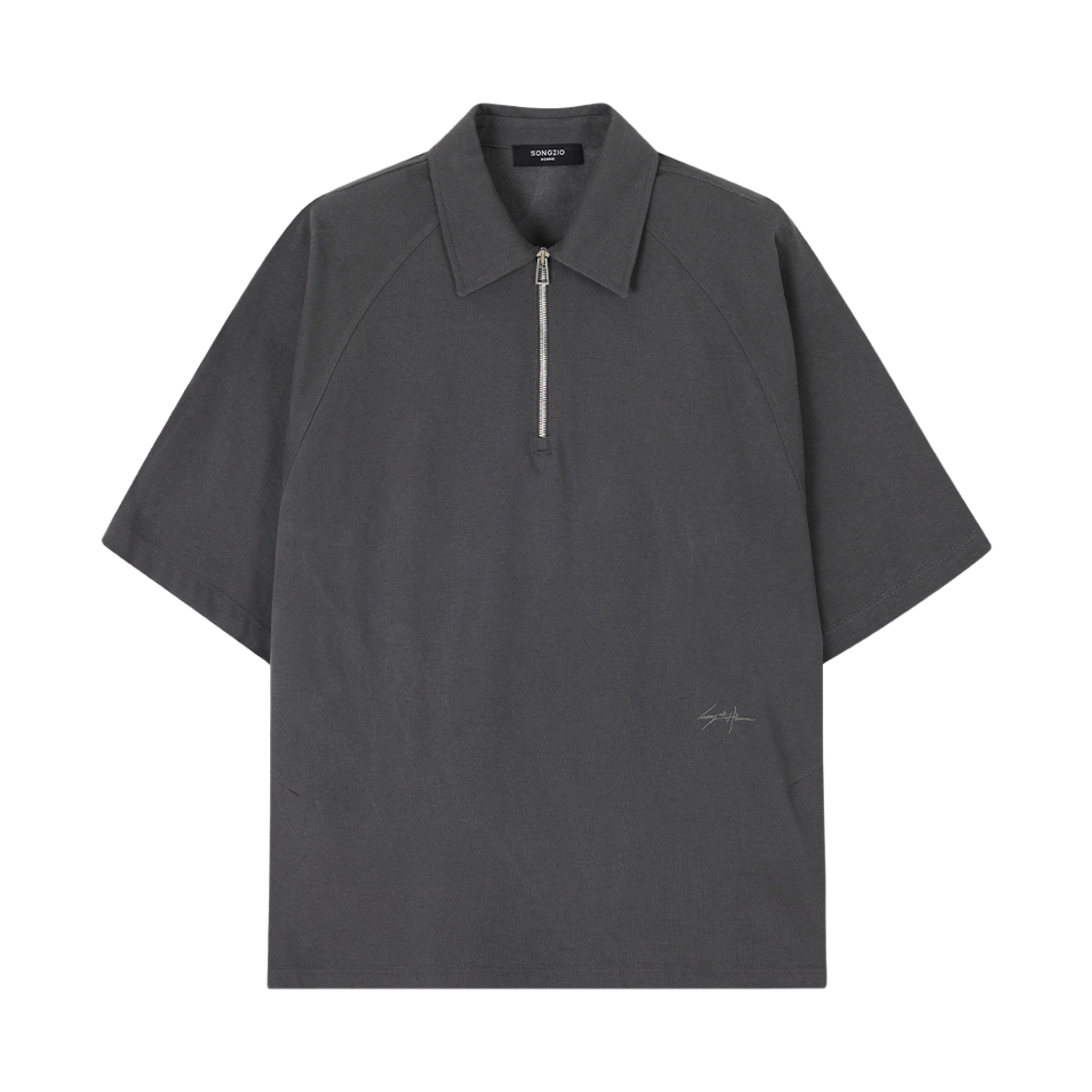 SI5TS553GY SONGZIO HOMME Painted Collared T Shirt Grey