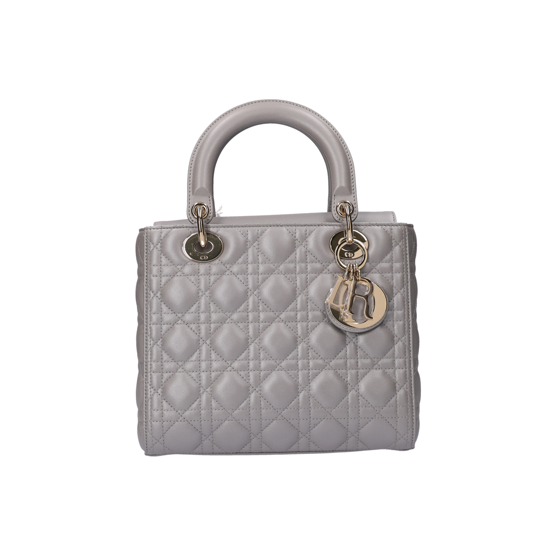 ITHCOVRPS766 Dior Medium Lady Bag in Opaline Gray Lambskin