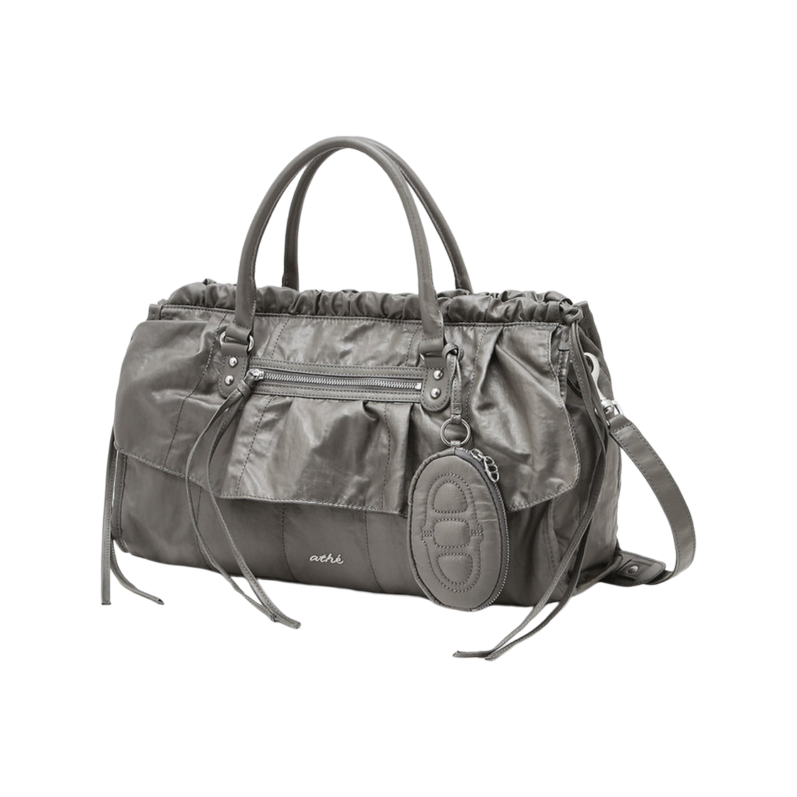 AABA6F730G2 Athe Vanessabruno Acc Frill Frill Chain Gray Dupe Skin Tote Bag M Normal Grey