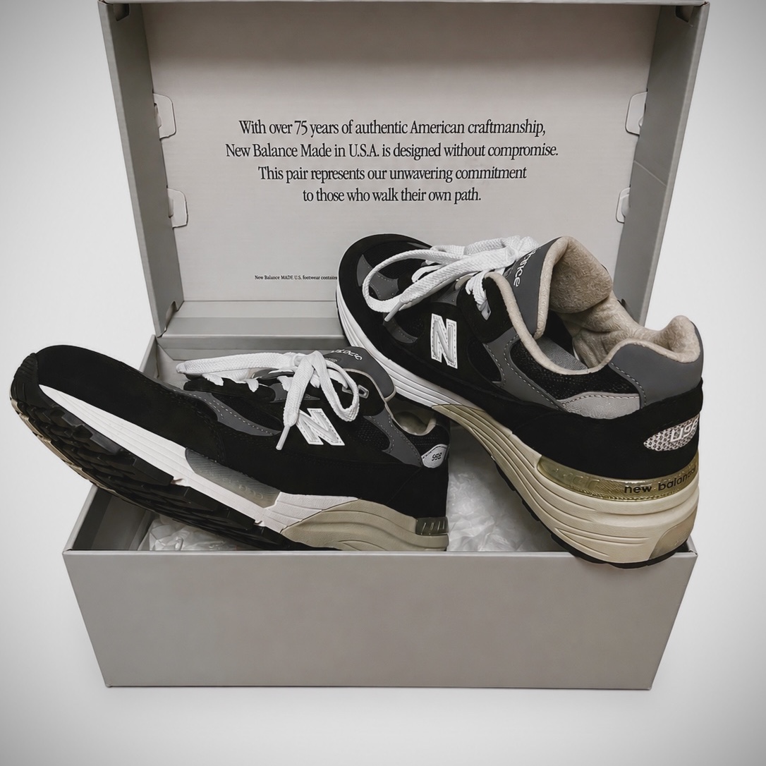 New Balance 992 Made in USA Core Black Grey 착용 스타일