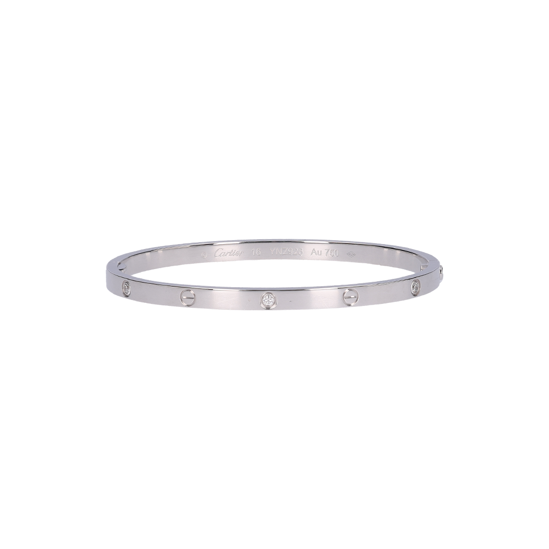 ITQN2IWGTAKG Cartier Love Small Bracelet B60477 in 18K White Gold & Diamond 16