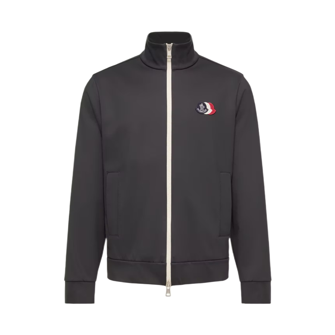 L2-091-8G00012-89BFF-775 Moncler Tricolor Logo Zip-Up Sweatshirt Navy Blue - 26FW