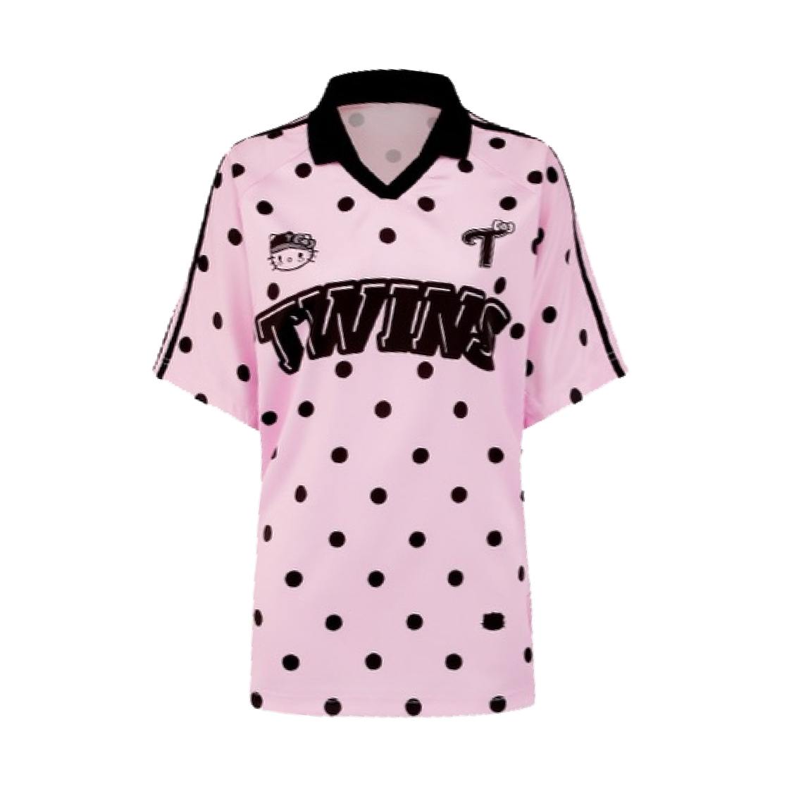 - LG Twins x Tanning Hello Kitty Dot Collar Jersey Pink Black