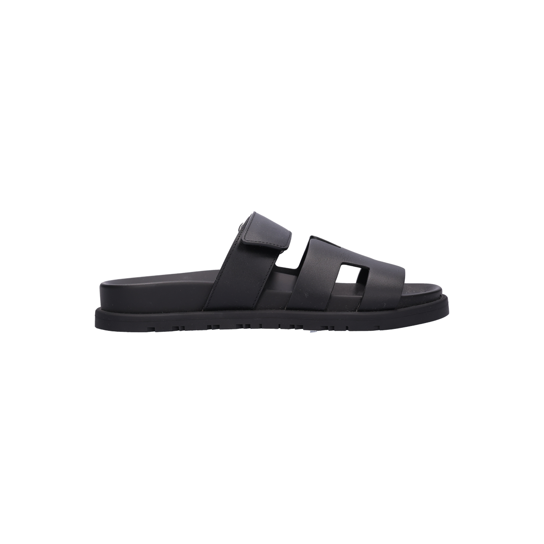 IT4QF22L2HAH Hermes H222100Z Cipre Sandals in Black Calfskin