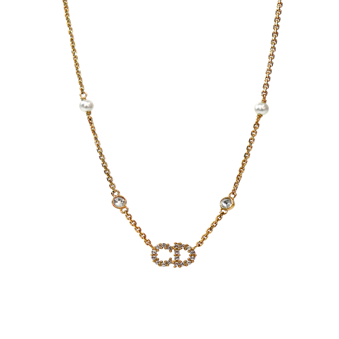 ITRUVT8P8I4M Dior Cubic Claire D Rune Gold Necklace A-B61794